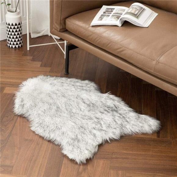 Fluffy Rug Soft Shaggy FauxFur AreaRug Luxury Plush Sheepskin Carpet for Bedroom - Picture 6 of 7